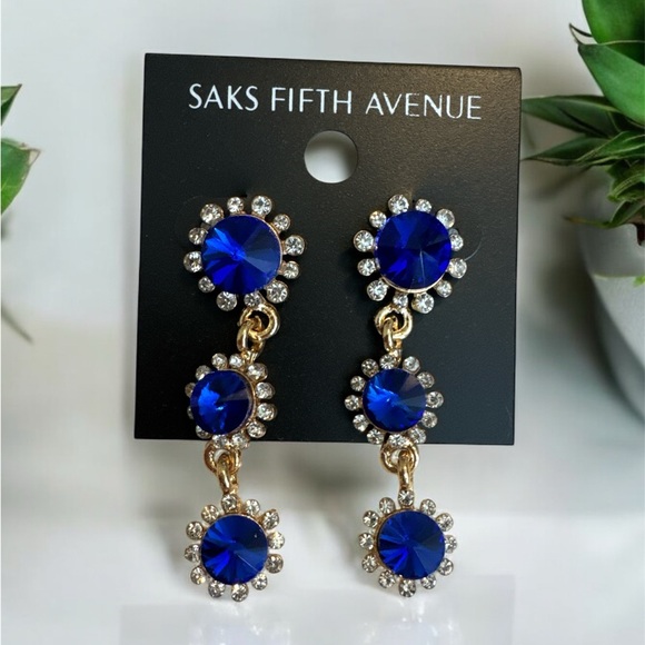 Saks Fifth Avenue Jewelry - Saks fifth Avenue blue crystal post dangle earrings